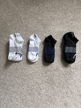Head Men’s Low-Cut Athletic Socks - Black & White with Blue Accents (12 pack)new
